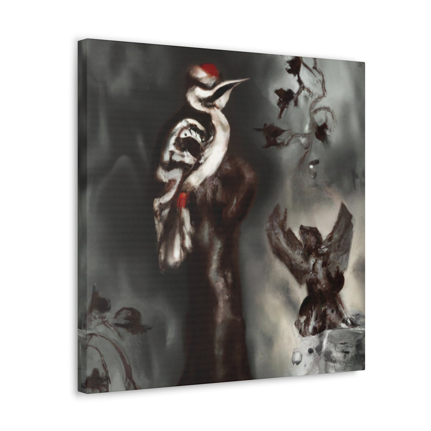 Downy Woodpecker Mosaic - Canvas