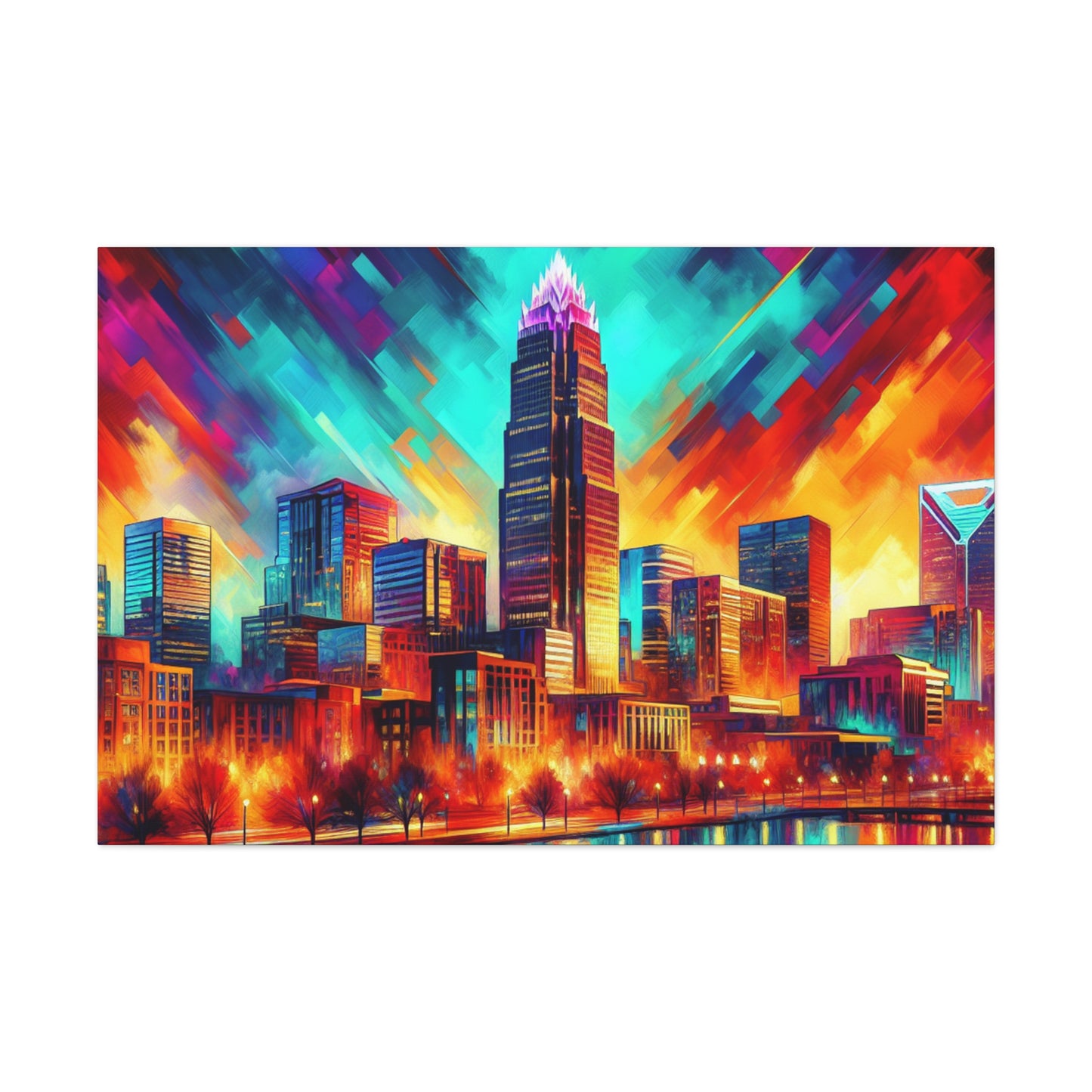 "Urban Serenade: Golden Echo" - Canvas