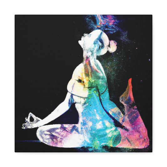 Yoga In Digital Hues - Canvas