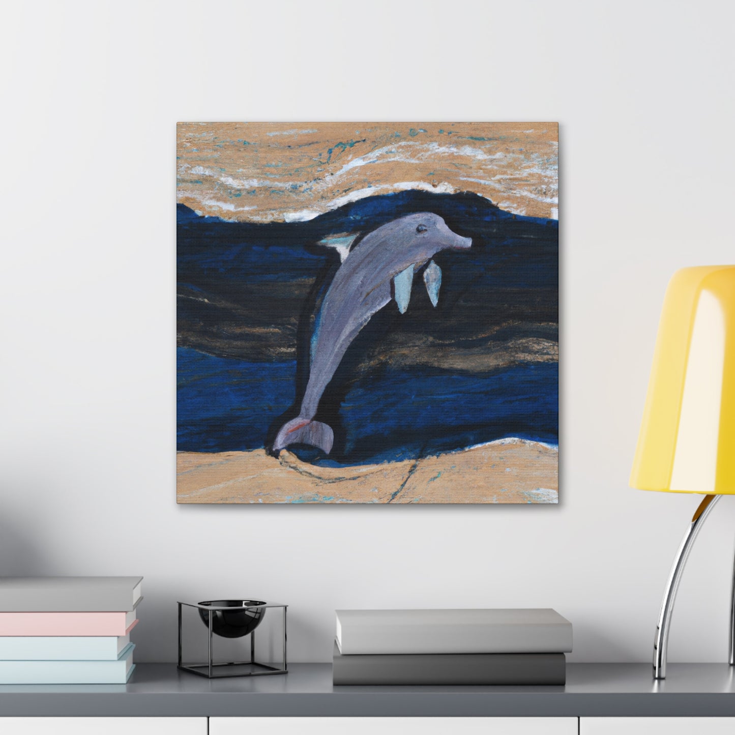 "Dolphins in Simplicity". - Canvas