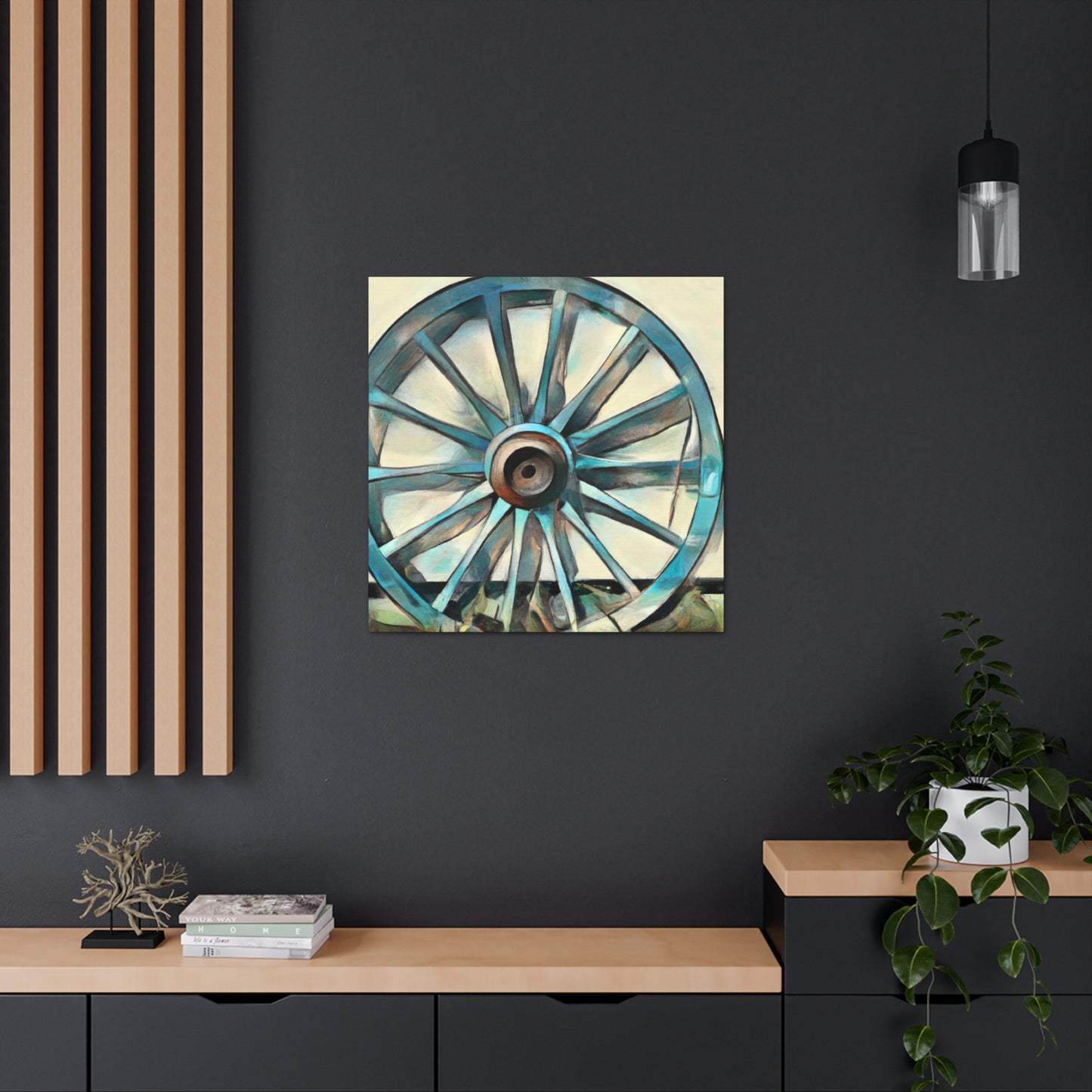 "Western Wagon Wheel Land" - Canvas