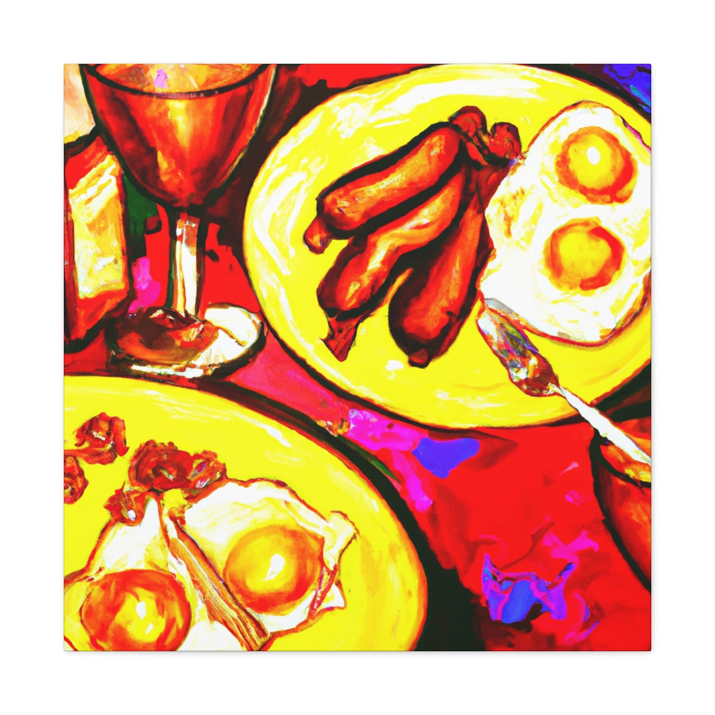 "Tabletop Dining Reflection" - Canvas