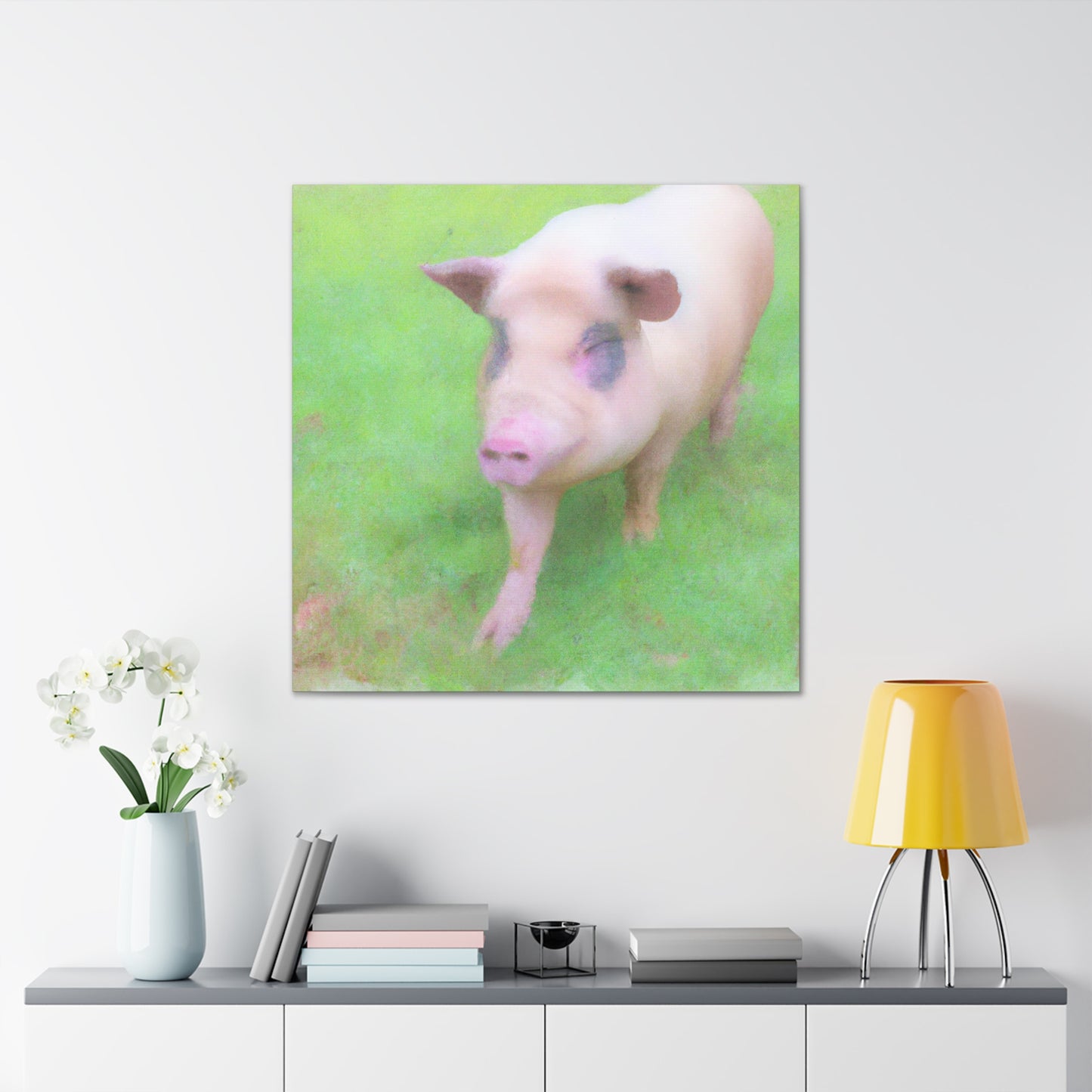 Pig With Pink Skin - Canvas