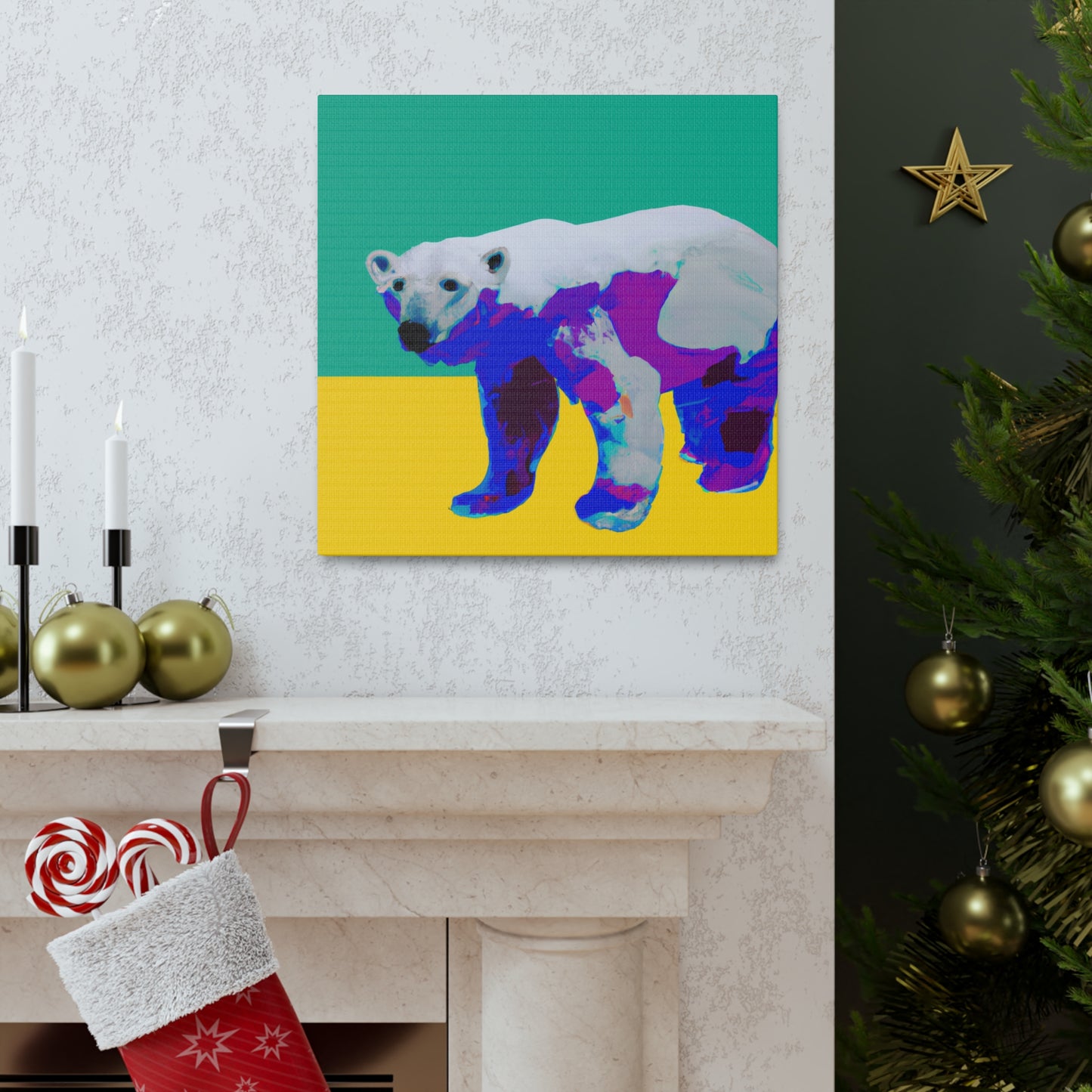 Polar Bear Pop Art - Canvas