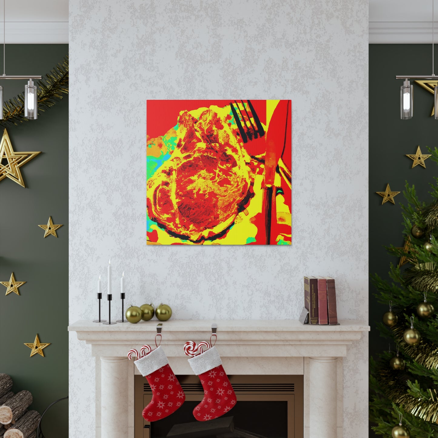 Steak Sizzles Pop Art - Canvas