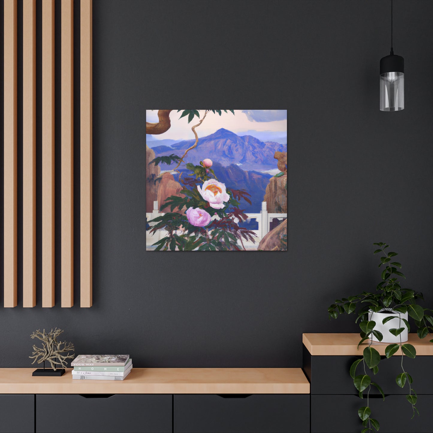 "Peony Petals in Deco" - Canvas