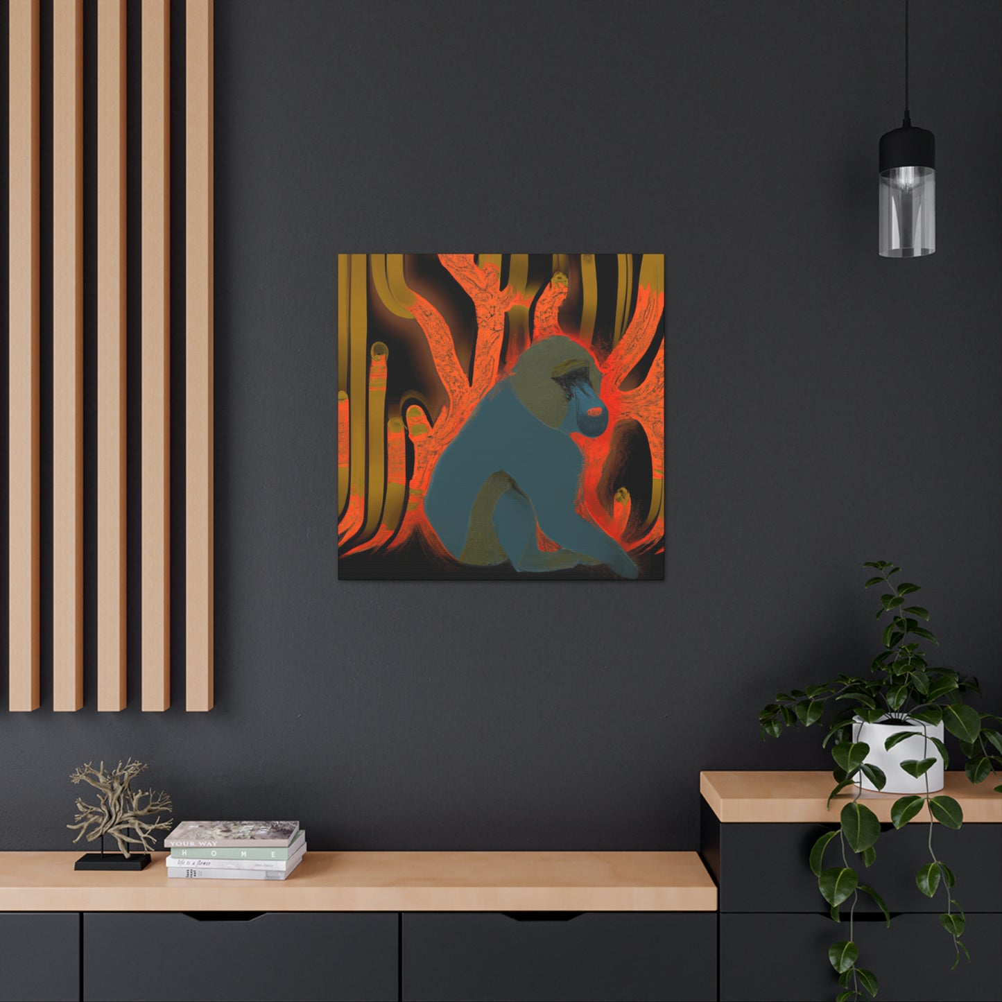 "Baboon In Art Deco" - Canvas