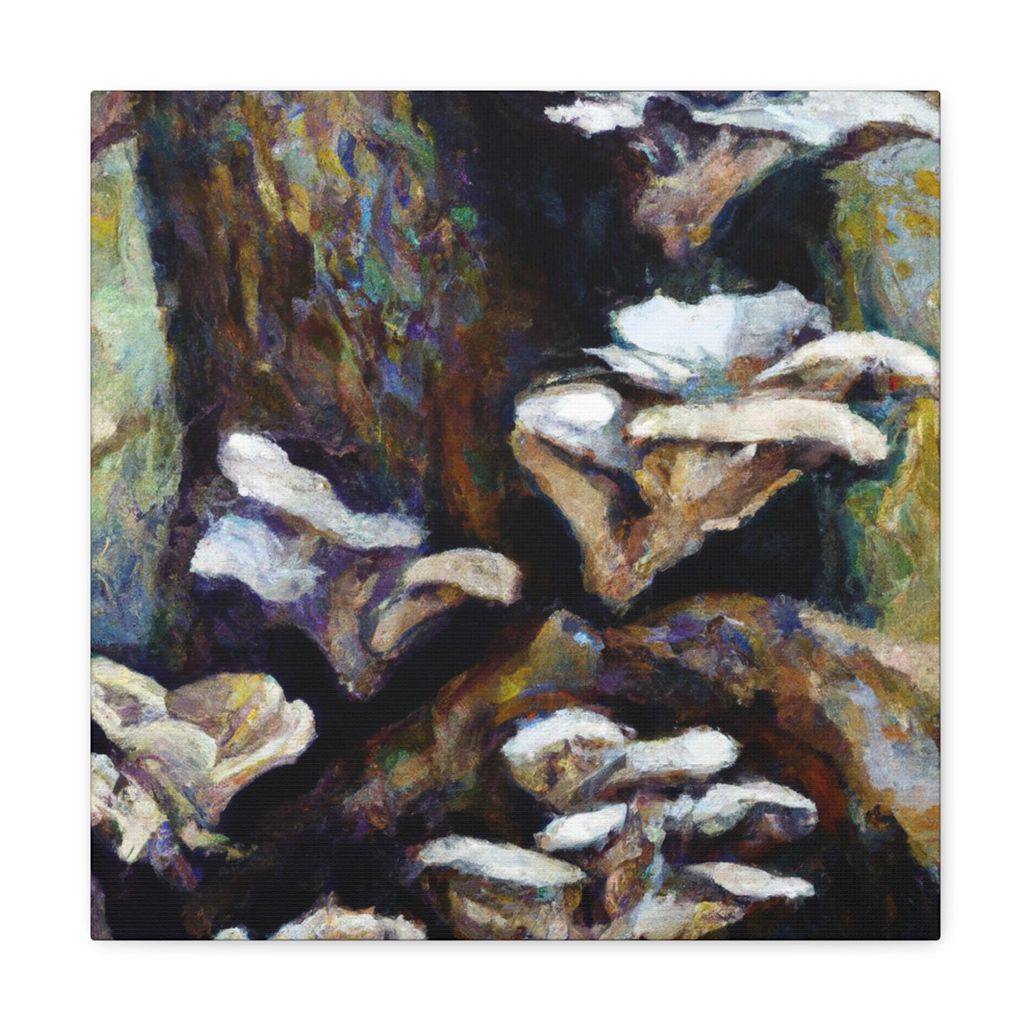 "Oyster Mushroom Impressionism" - Canvas