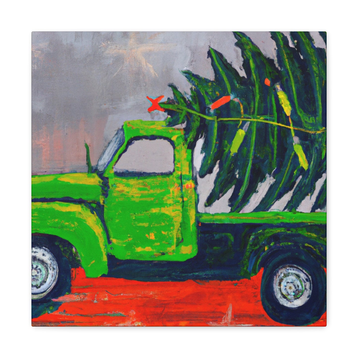 "Vintage Christmas Delivery Truck" - Canvas