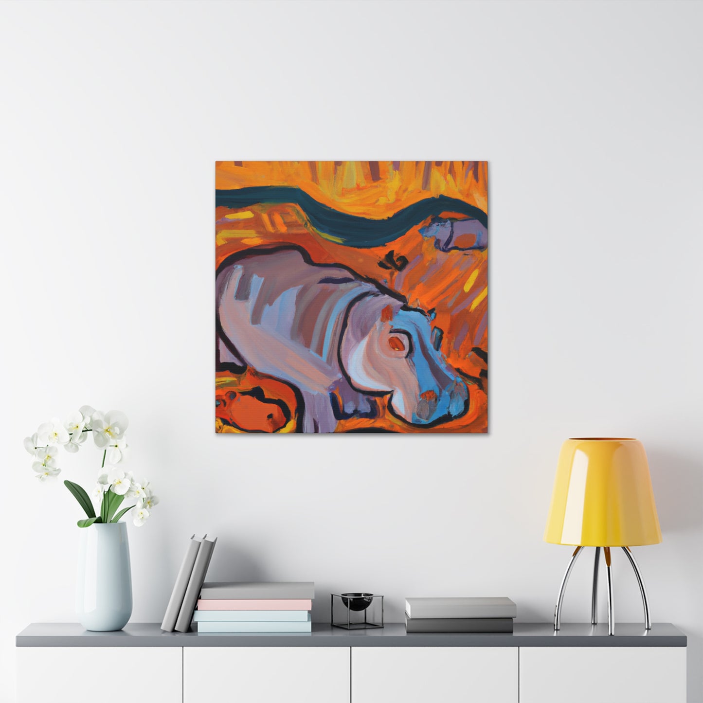 "Hippo in the Wild" - Canvas