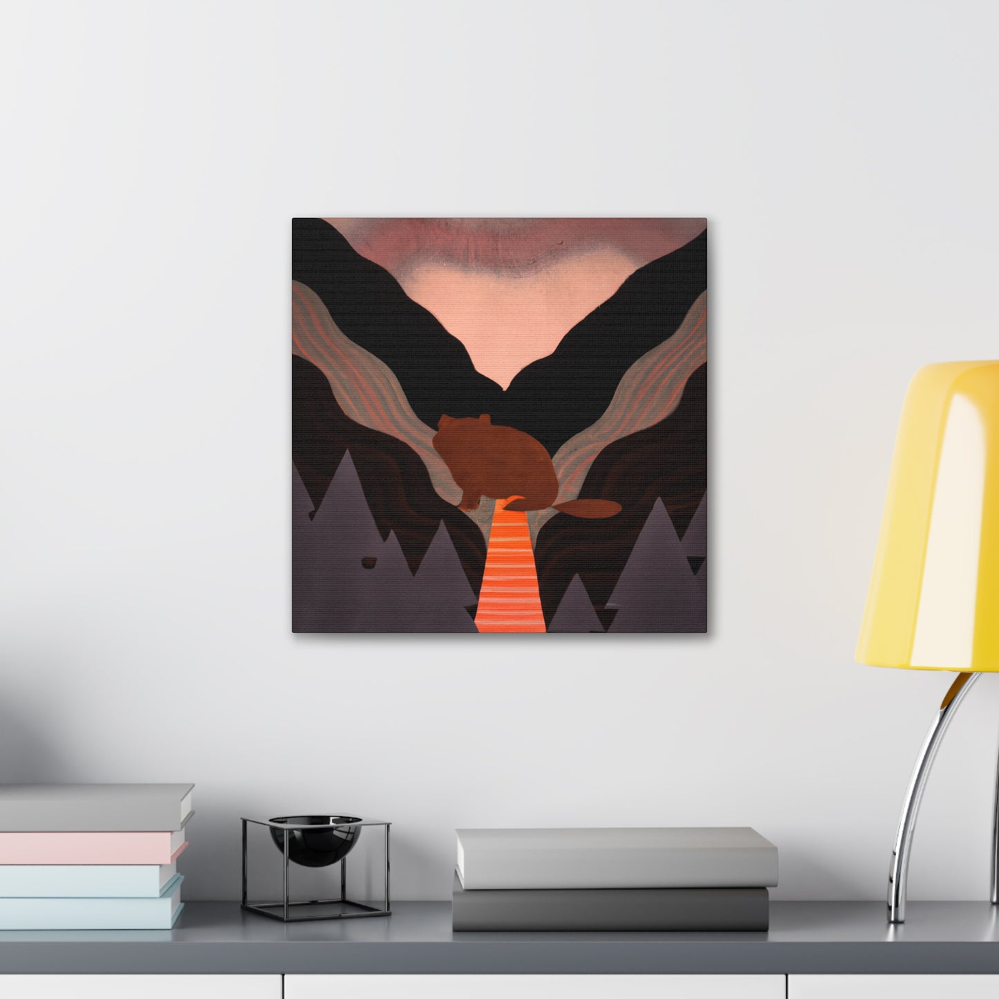 "Beaver in Art Deco" - Canvas