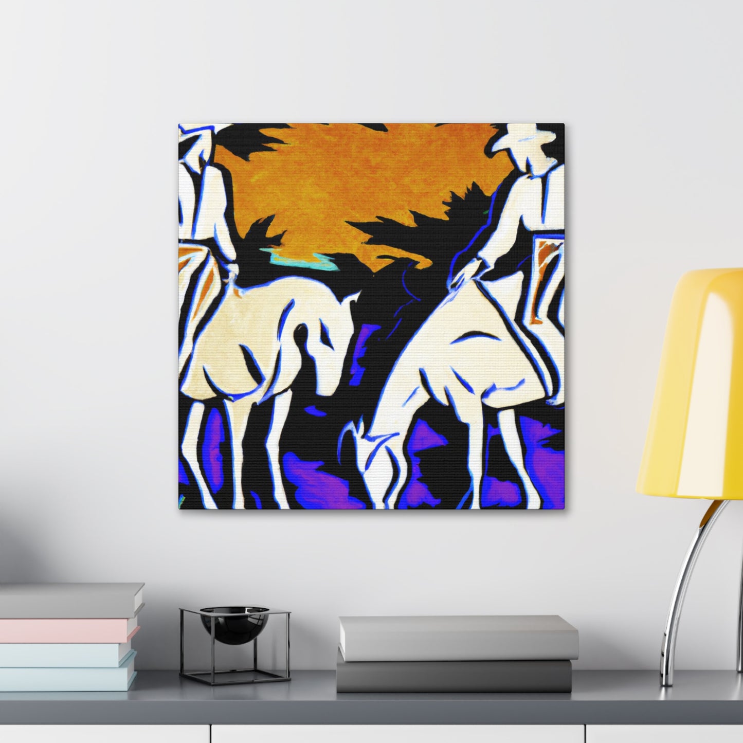 "Horses in Pasture Scene" - Canvas