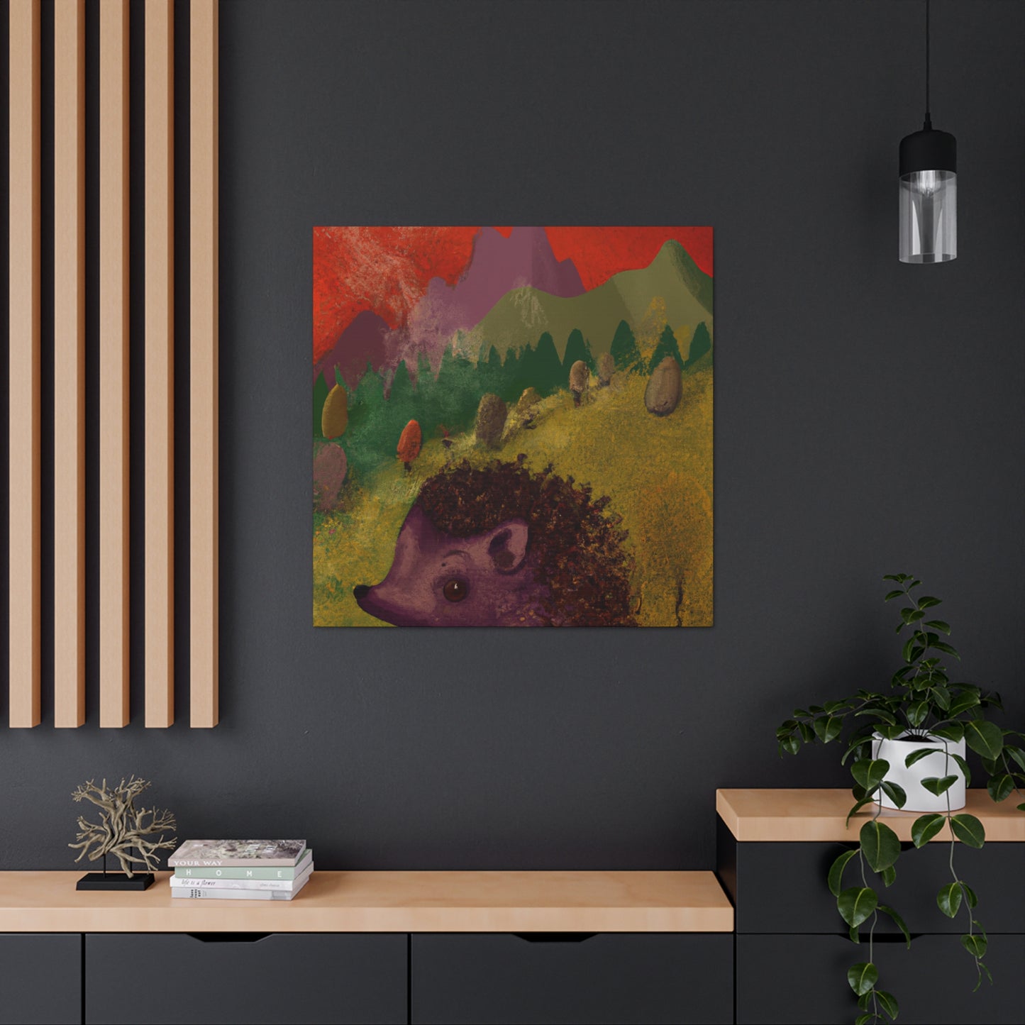 Hedgehog in Moonlight - Canvas