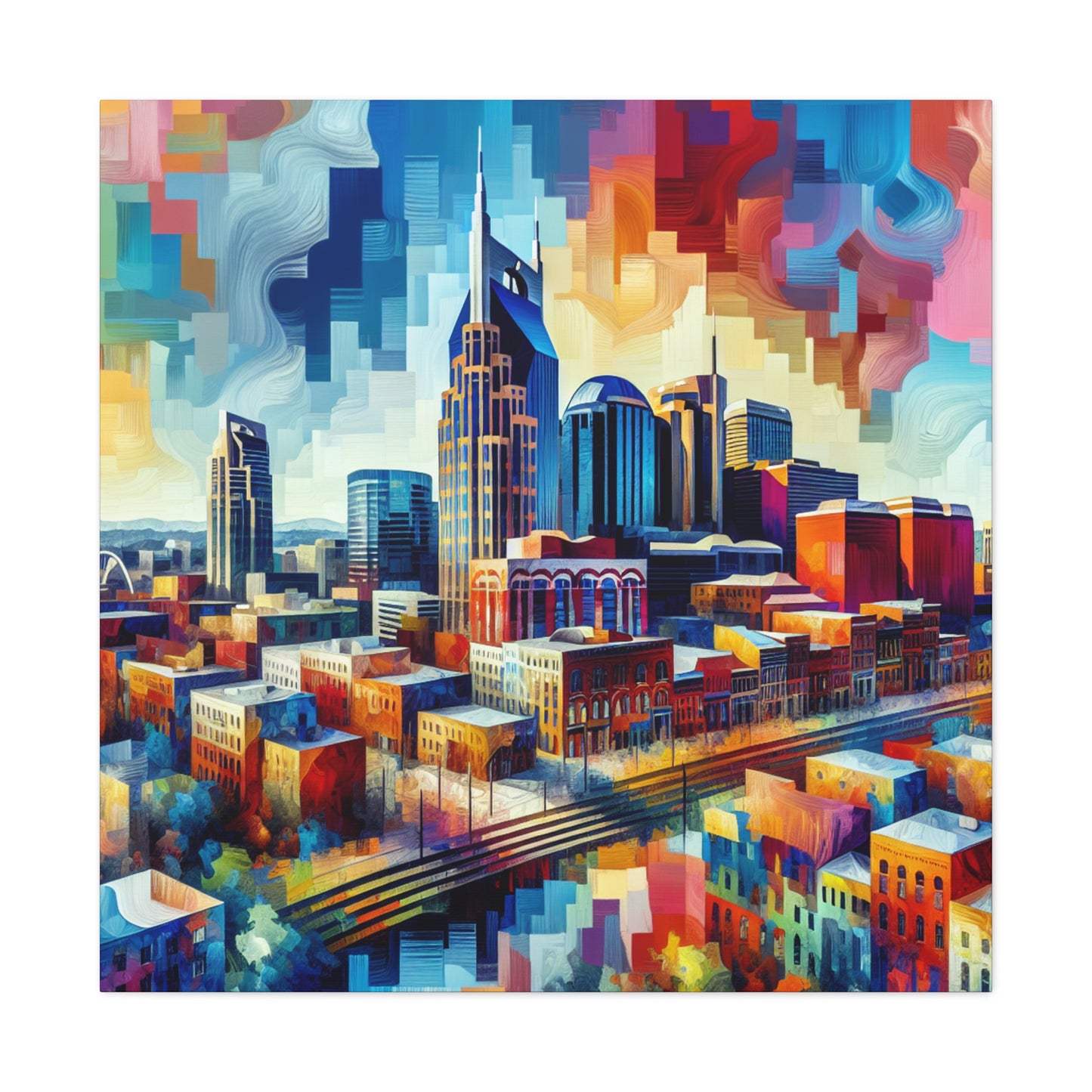 Vibrant Melodies of Nashville. - Canvas