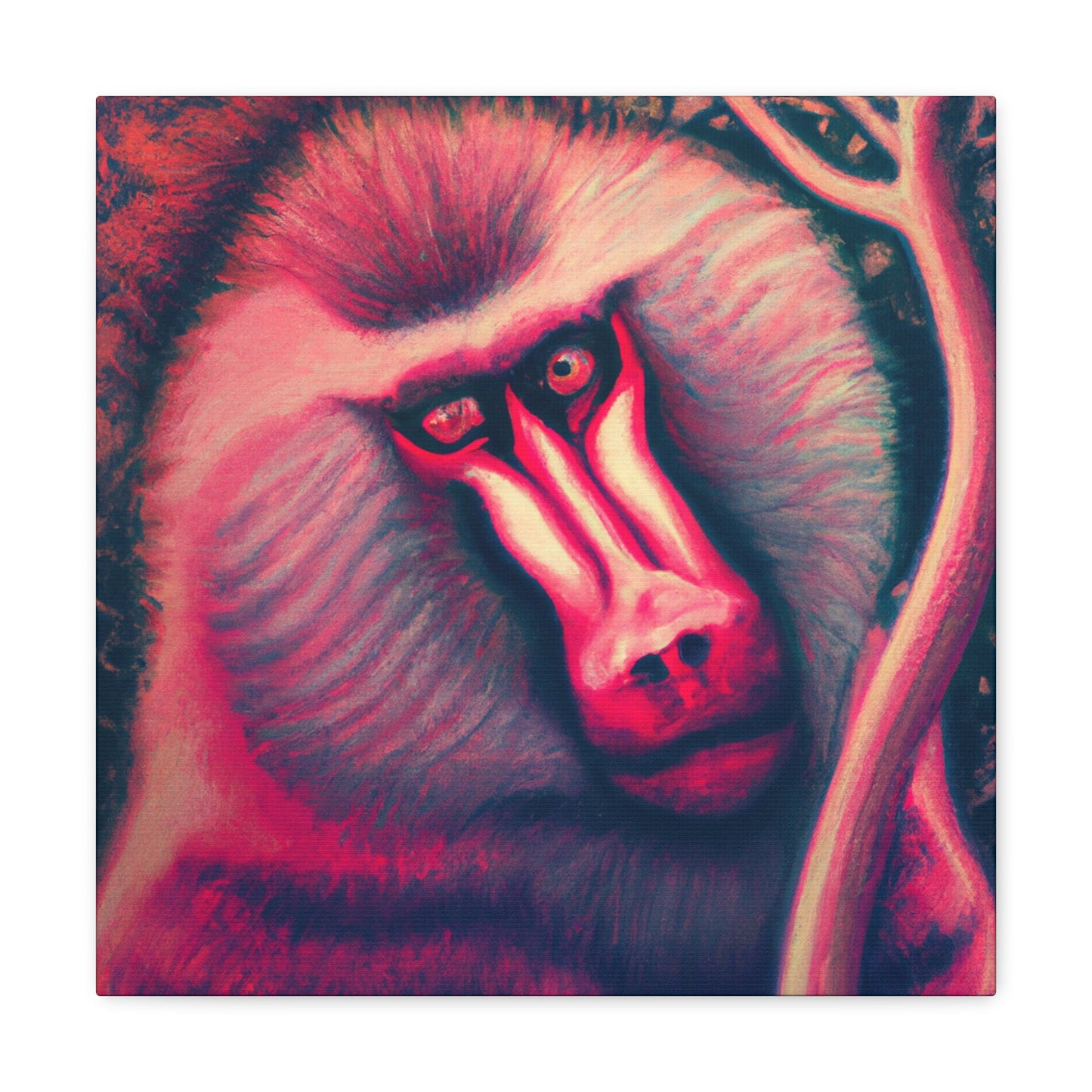 Baboon in Moonlight. - Canvas