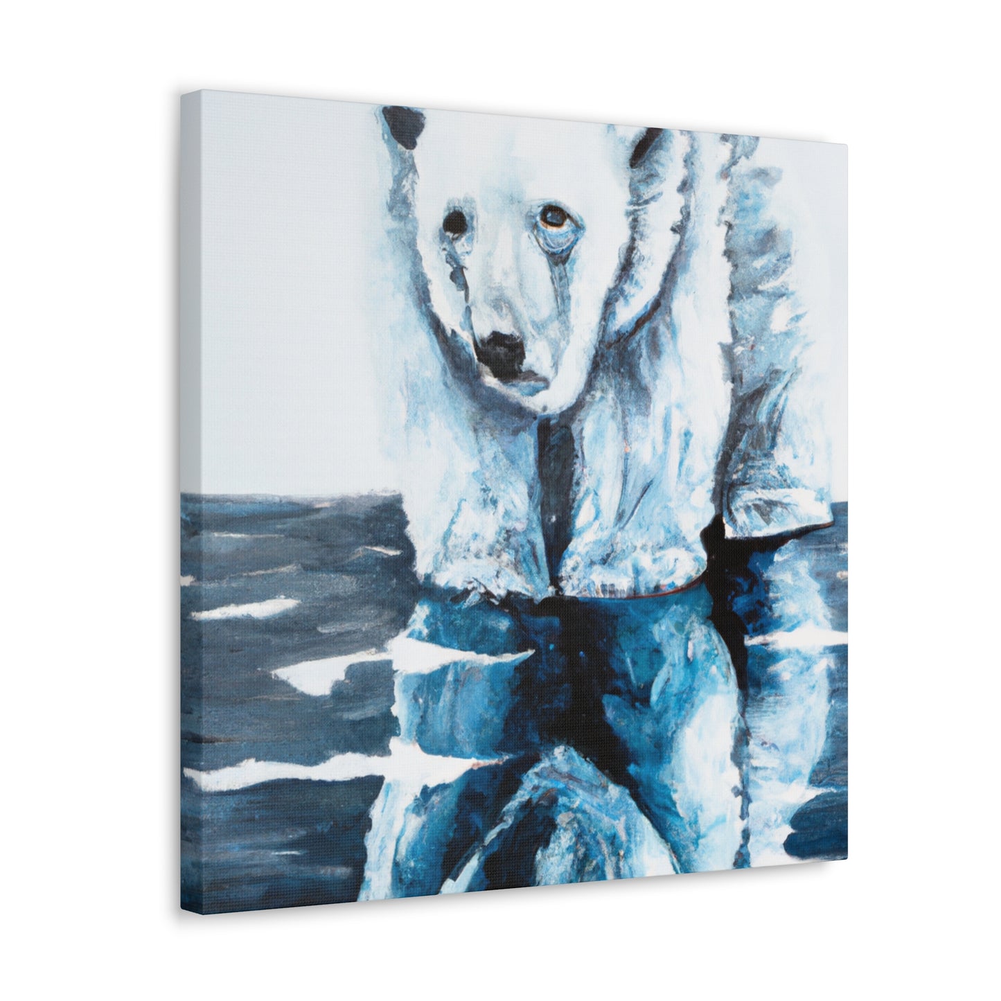 "Polar Bear in Snow" - Canvas