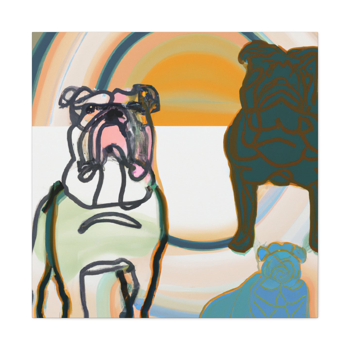 "Surreal Bulldog Dreamscape" - Canvas