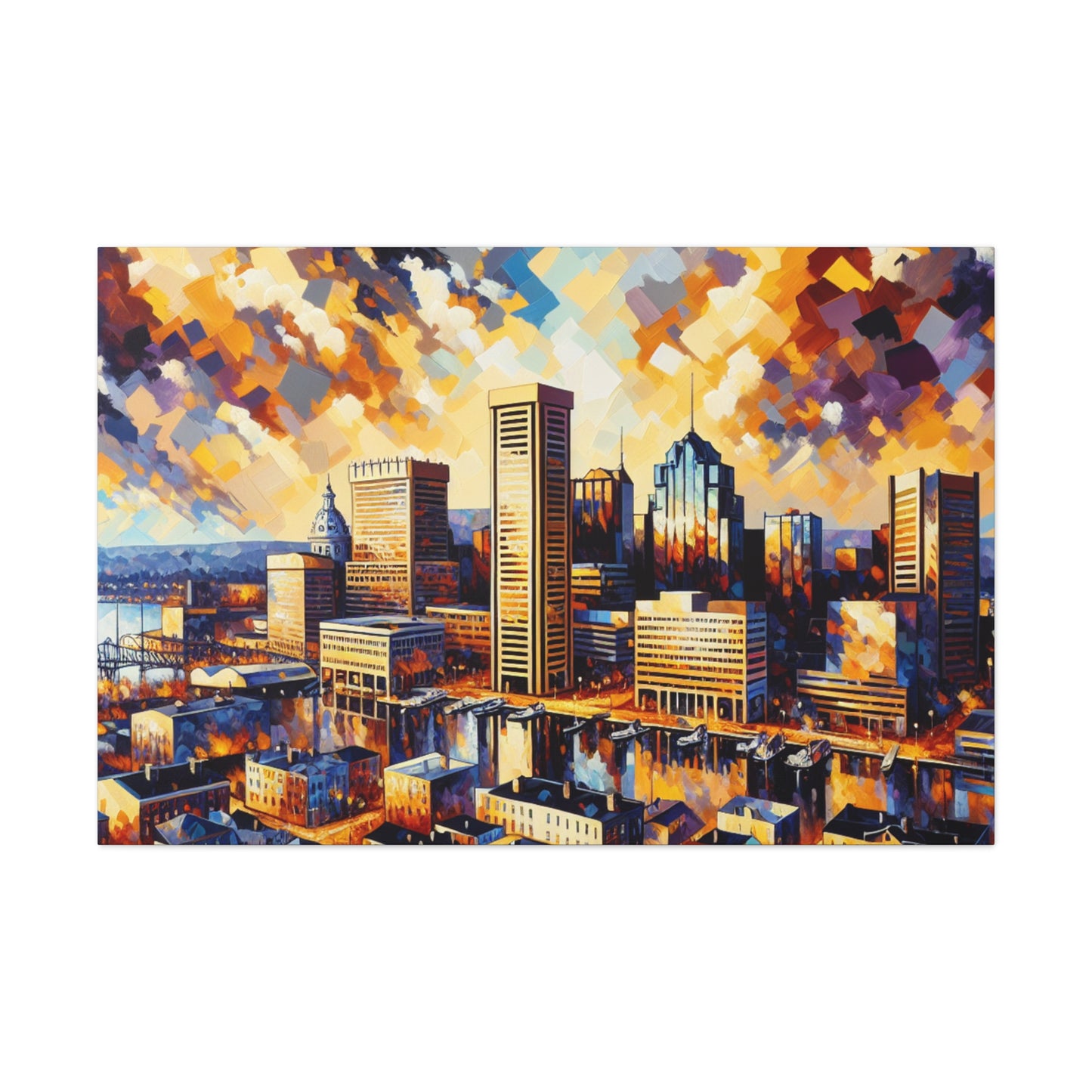 "Abstract Charm City Reflection" - Canvas