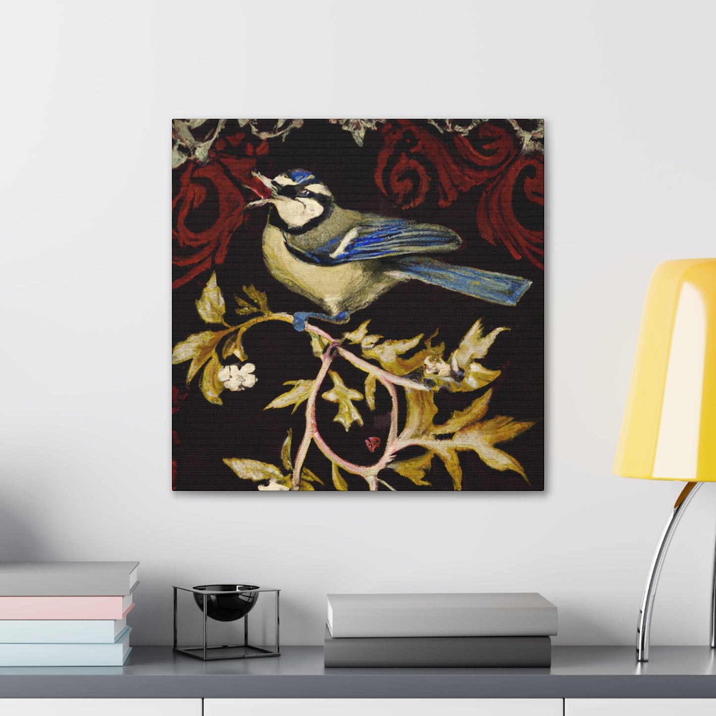 "Bubbling Bird Bouquet" - Canvas