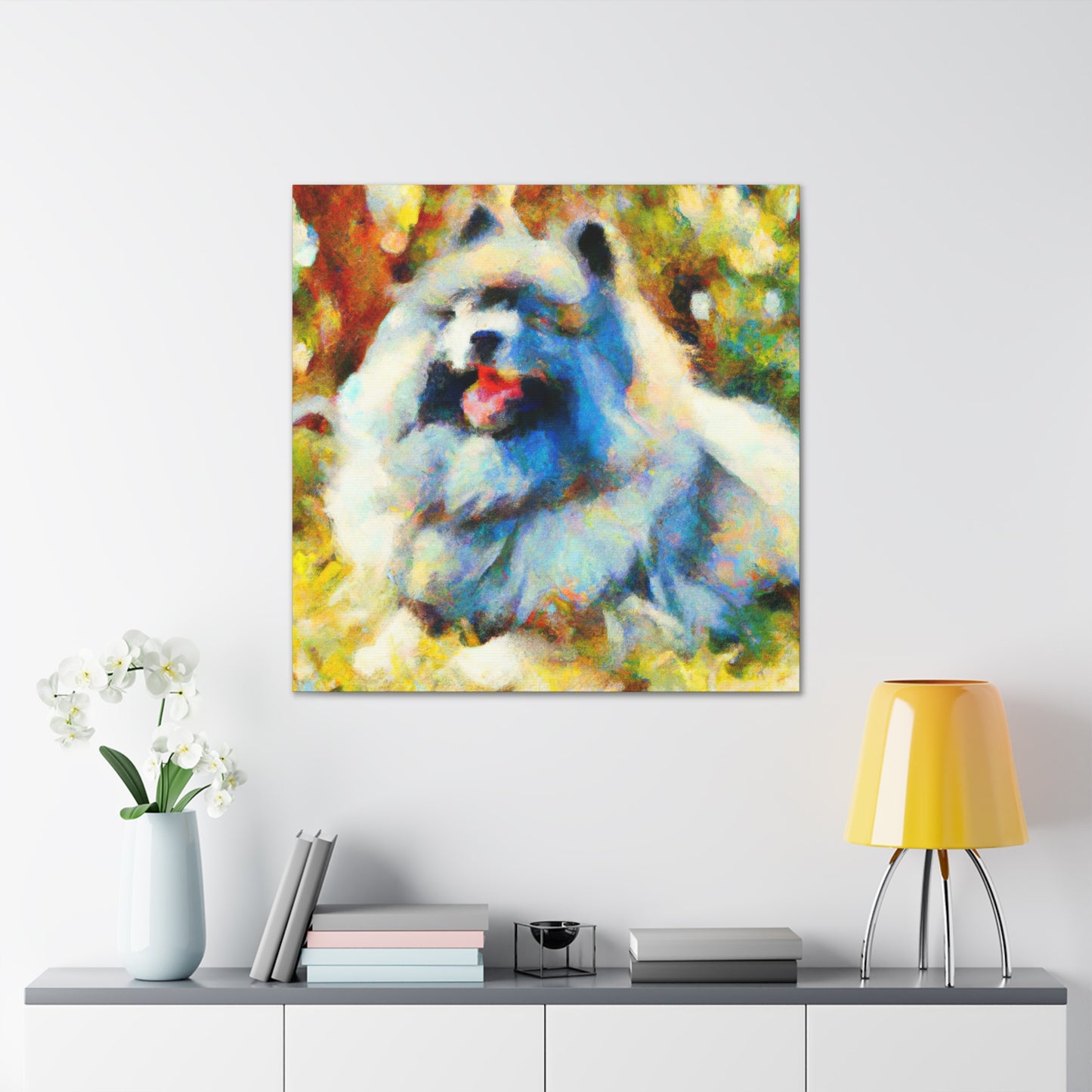 "Keeshond in Impressionism" - Canvas