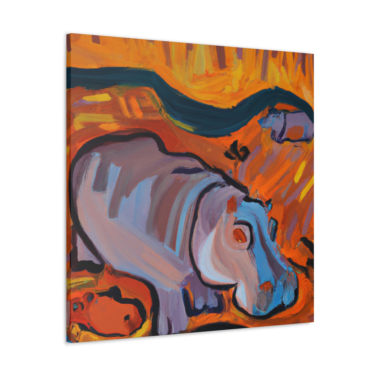 "Hippo in the Wild" - Canvas