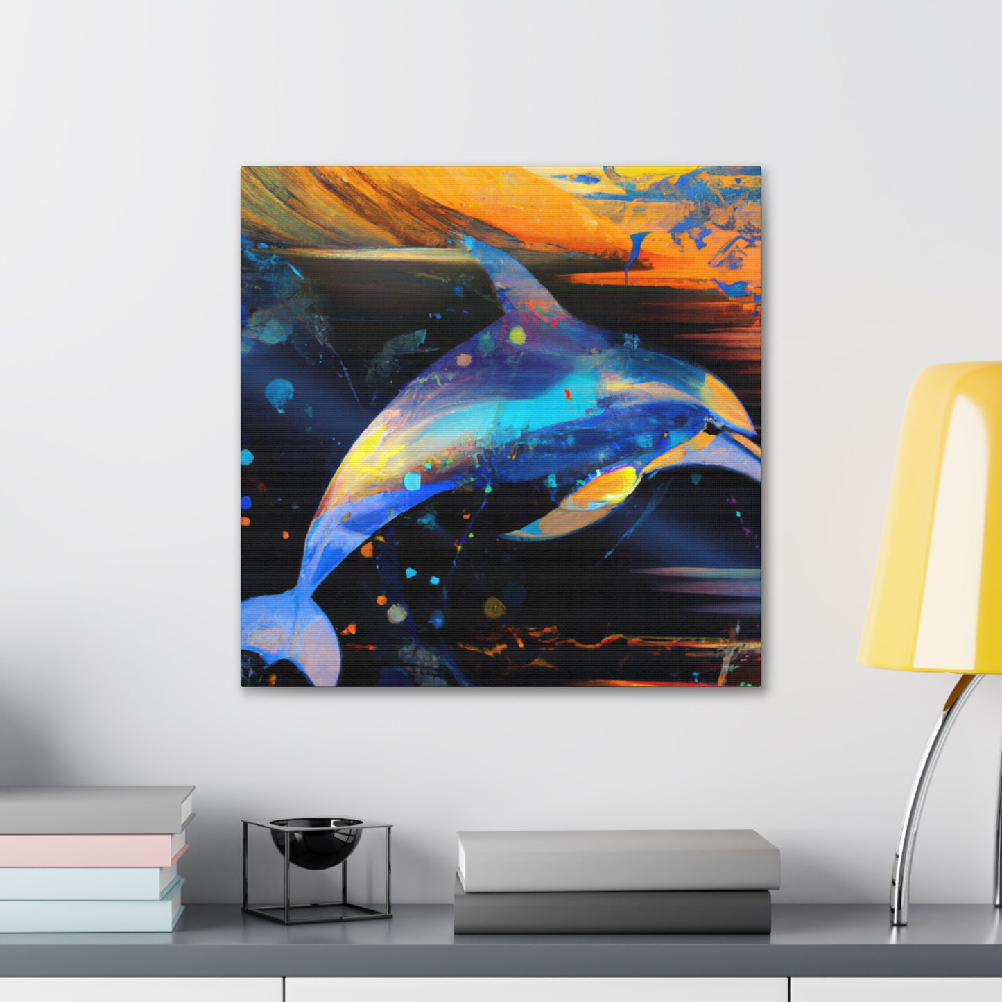 Dolphin Swim Seascape - Canvas