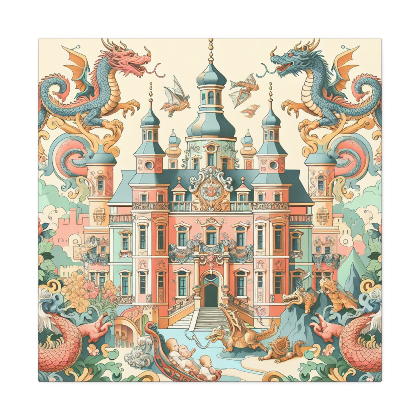 Whimsical Dragon Kingdom - Canvas