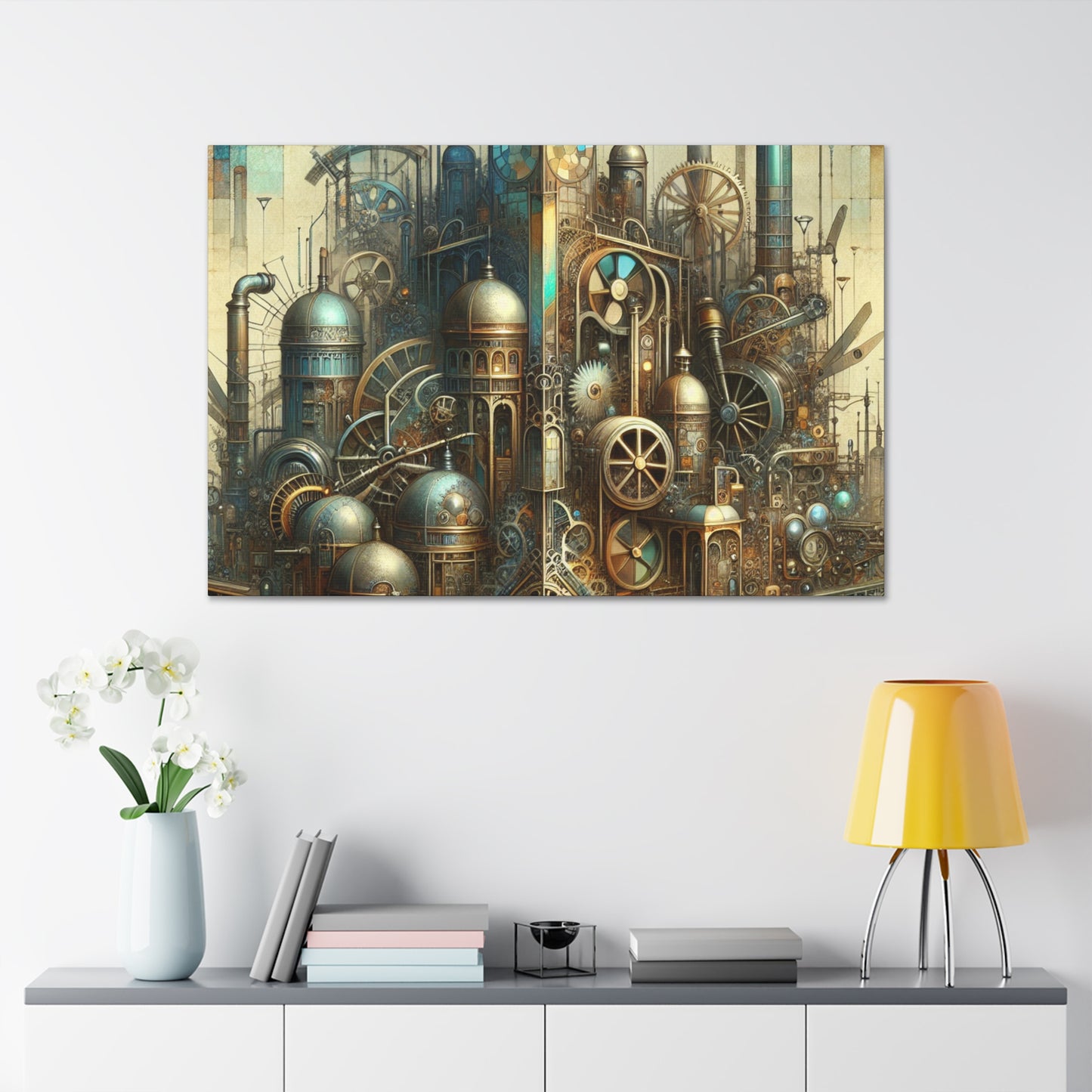 "Clockwork Dreamscape Dance" - Canvas