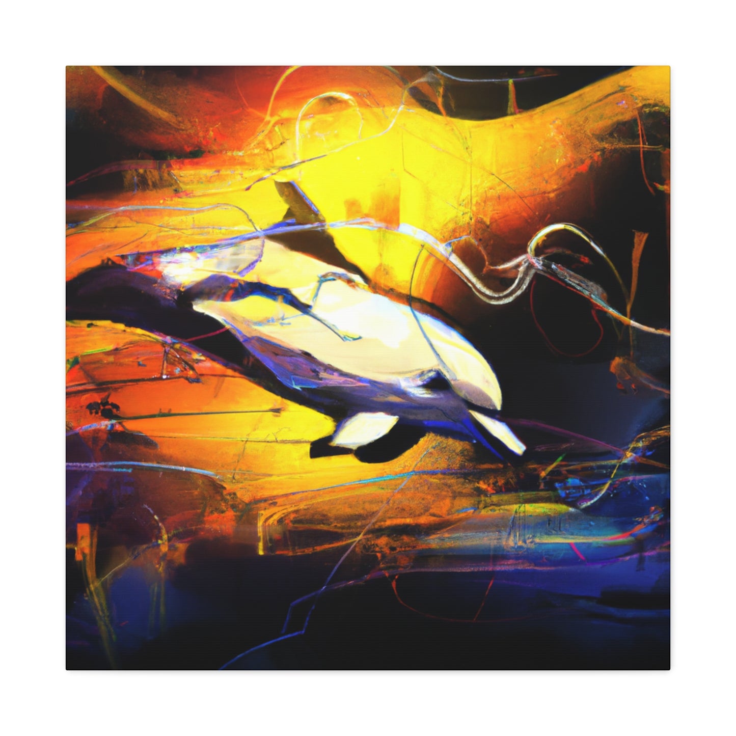 Dolphins in Moonlight - Canvas