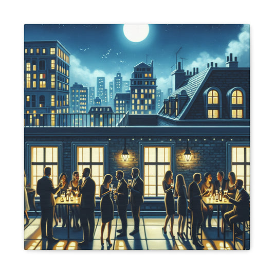 "Majestic Nocturnal Urban Bliss" - Canvas