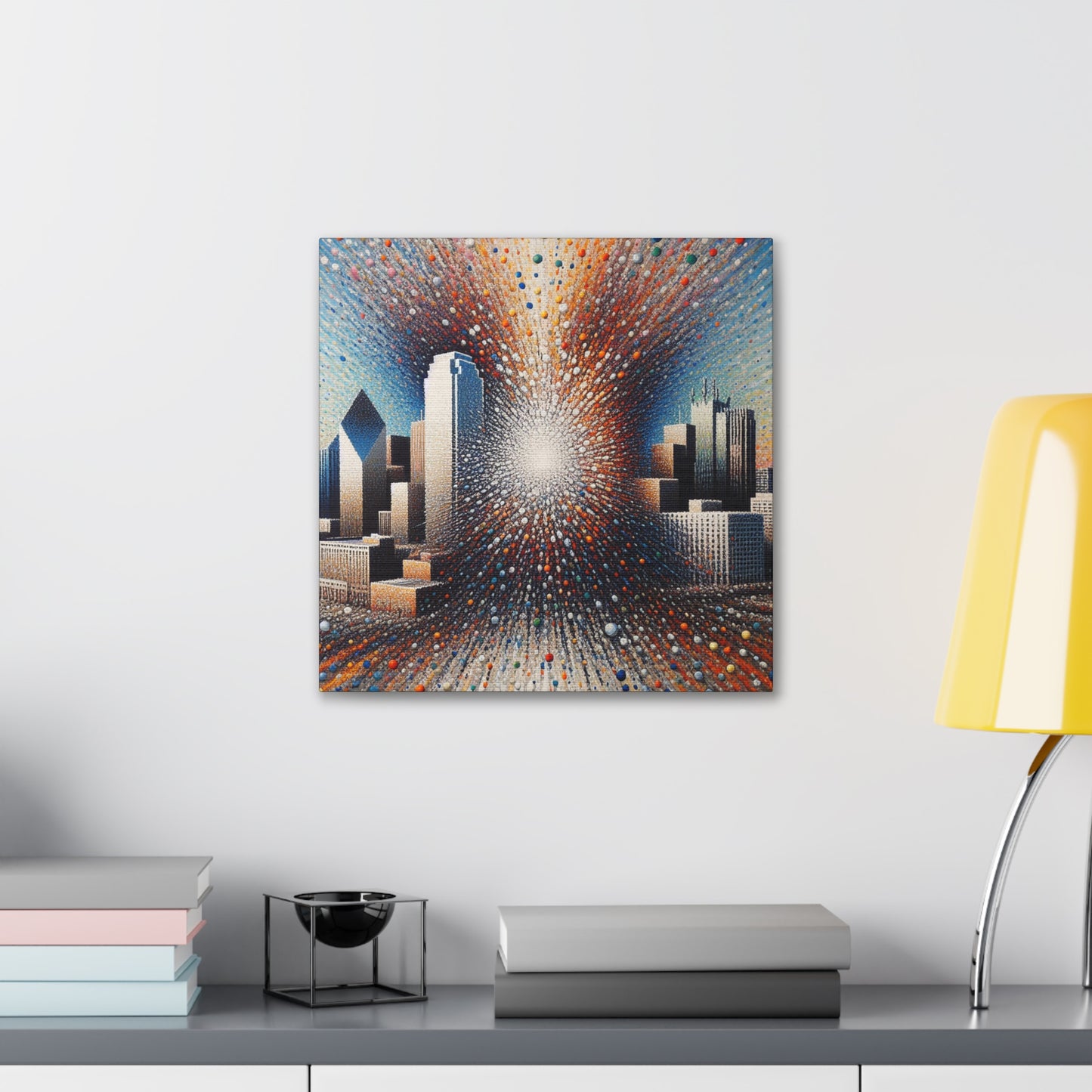 "Dazzling Dallas Dotscape" - Canvas