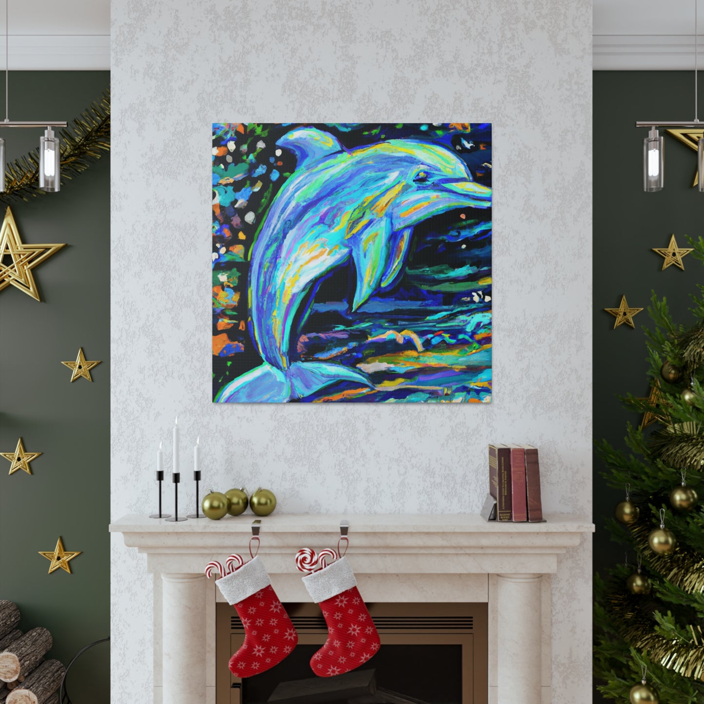 Dancing Dolphin Fauvism - Canvas