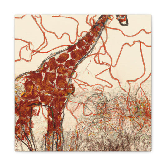 Giraffe Under Moonlight - Canvas