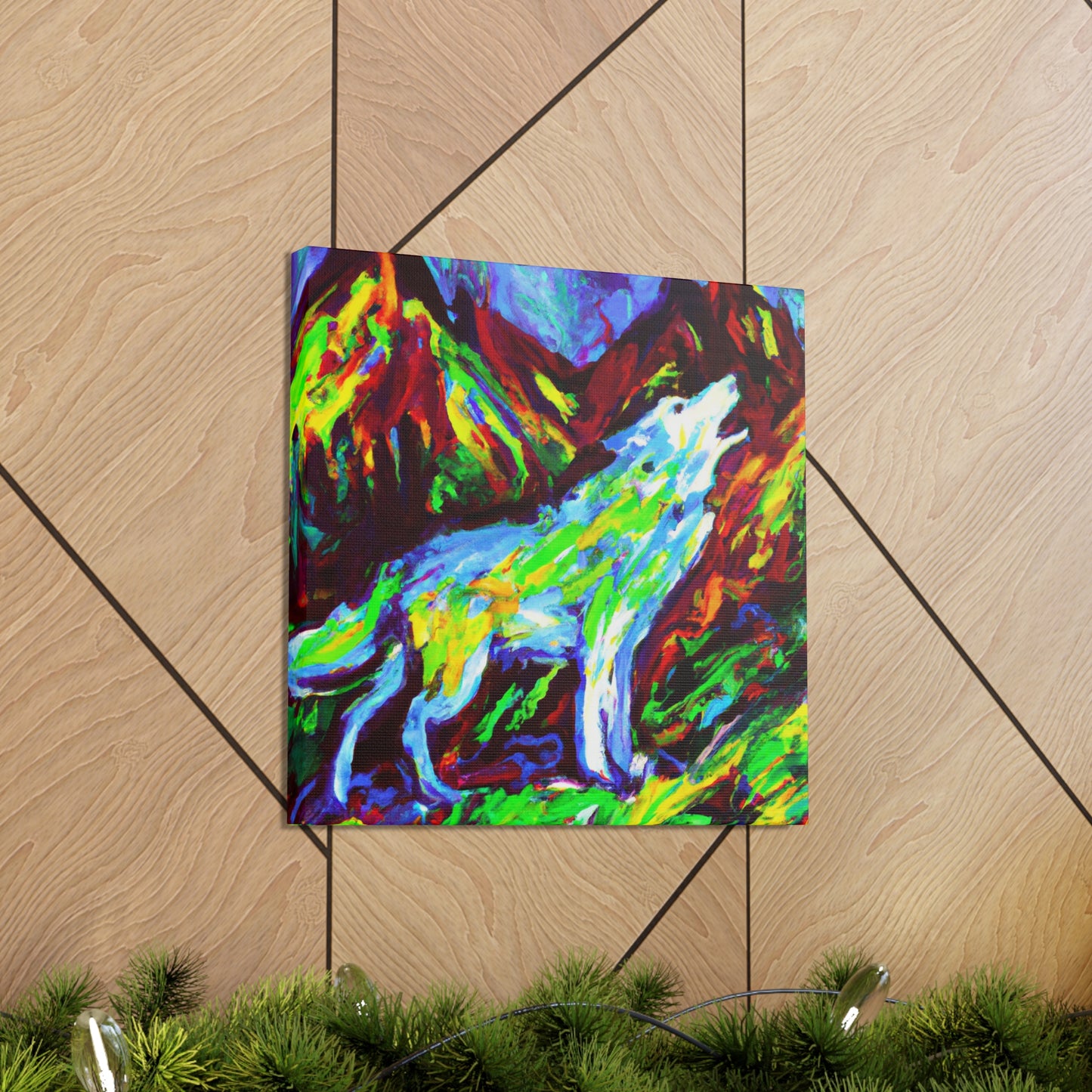 "Wolf in Fauvist Hues" - Canvas