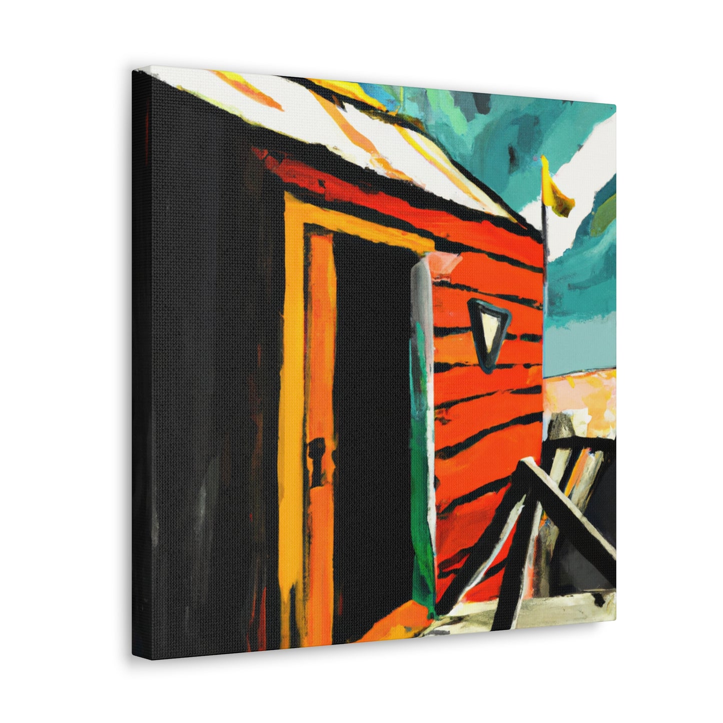 "Beach Hut Abstraction" - Canvas