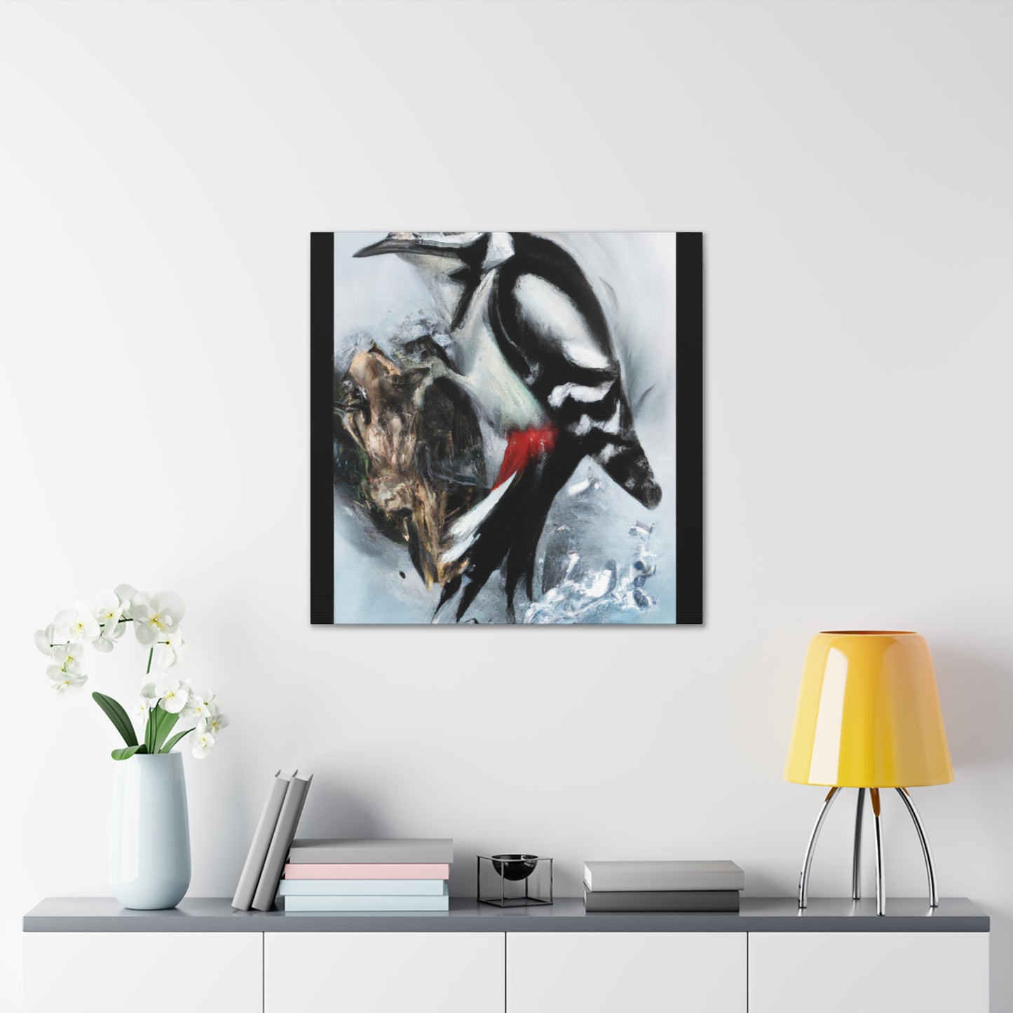 Downy Woodpecker Wonderland - Canvas