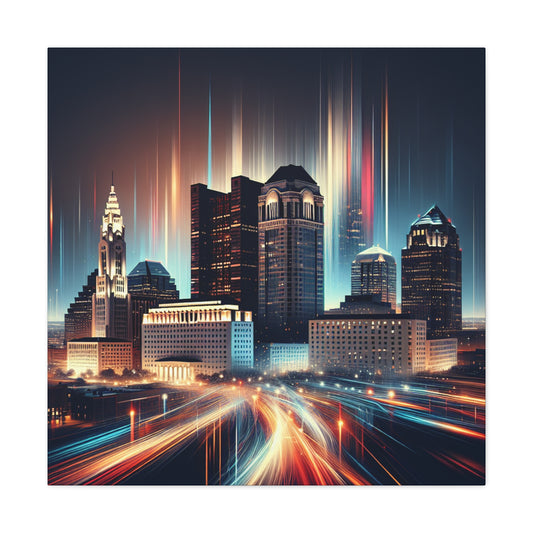 "Columbus: Vibrant Urban Tapestry" - Canvas