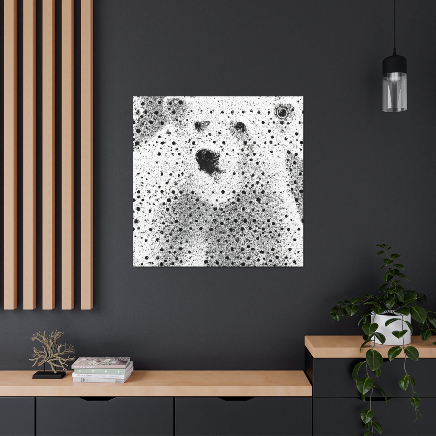 "Polar Bear Pointillism" - Canvas