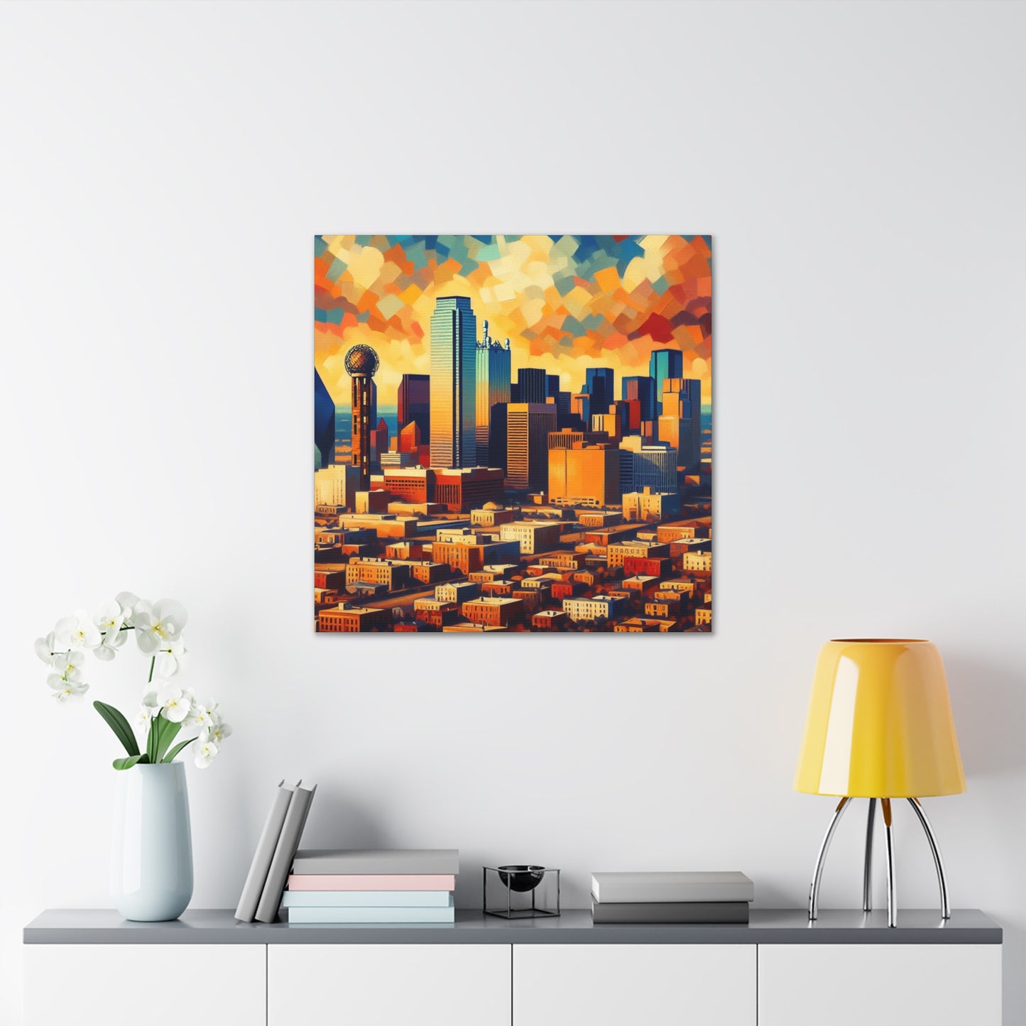 "Urban Enigma: Dallas Skies" - Canvas