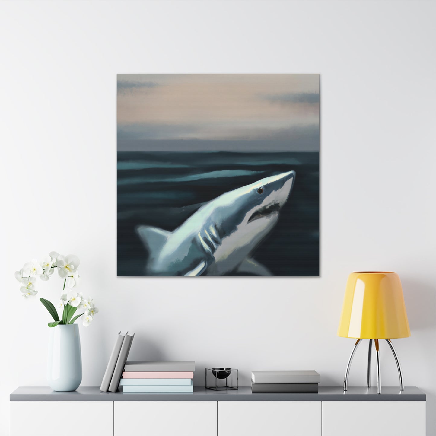 Great White Mystery. - Canvas