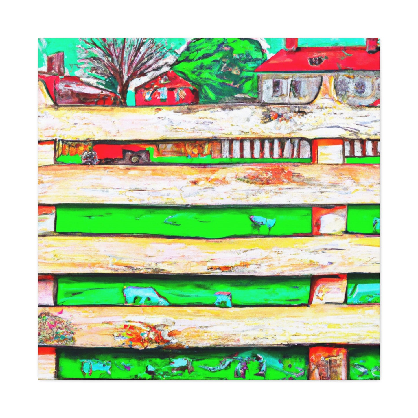 "Barnyard Fence Splendor" - Canvas