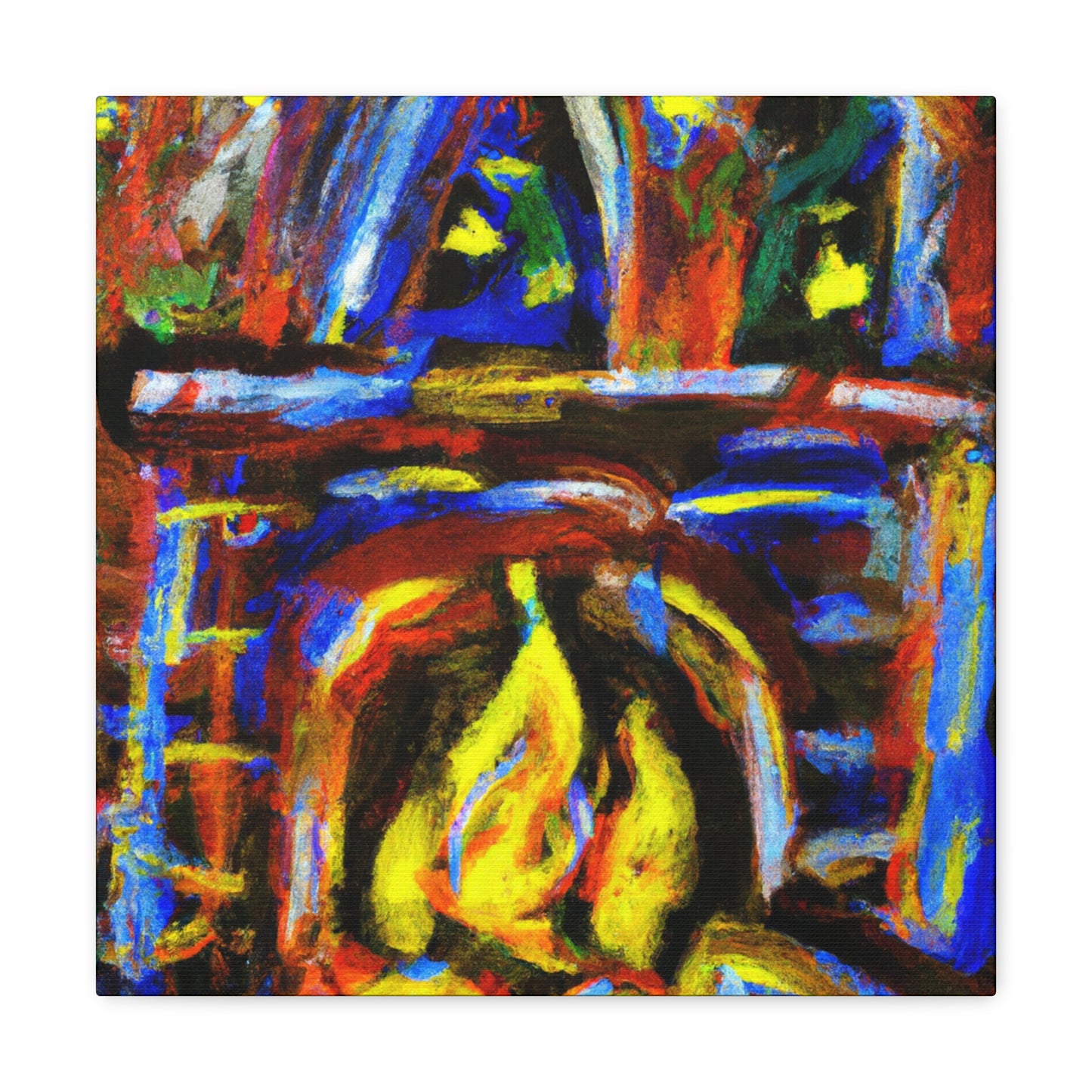 "Heat of the Fireplace" - Canvas