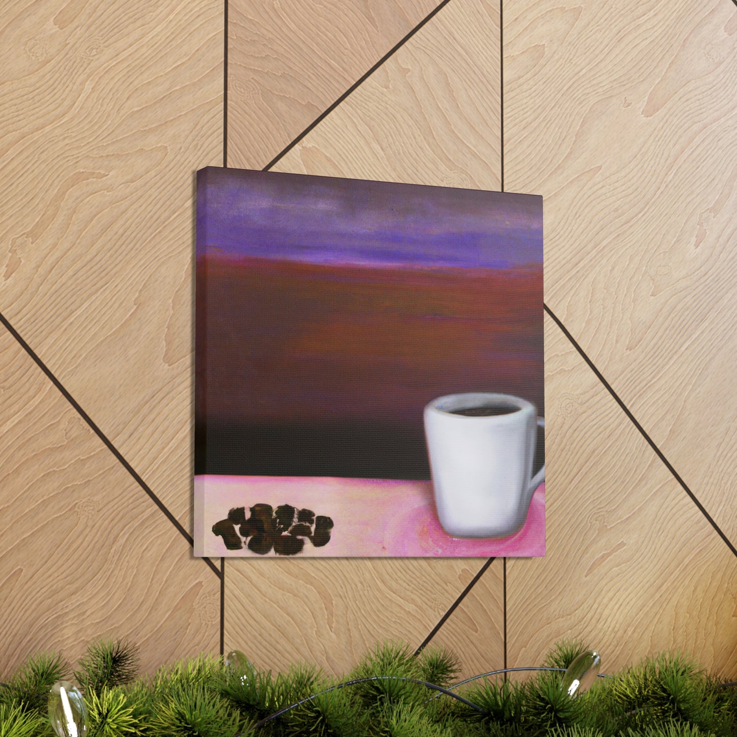 Coffee in Moonlight Scene - Canvas