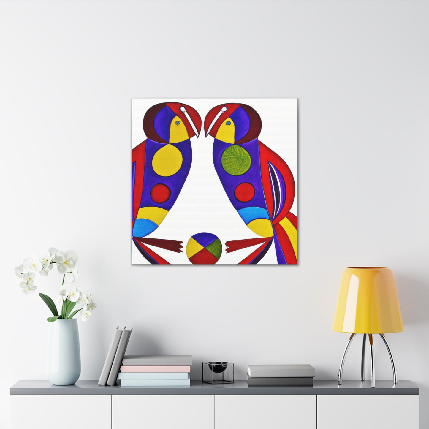 "Lovebirds in Harmony" - Canvas