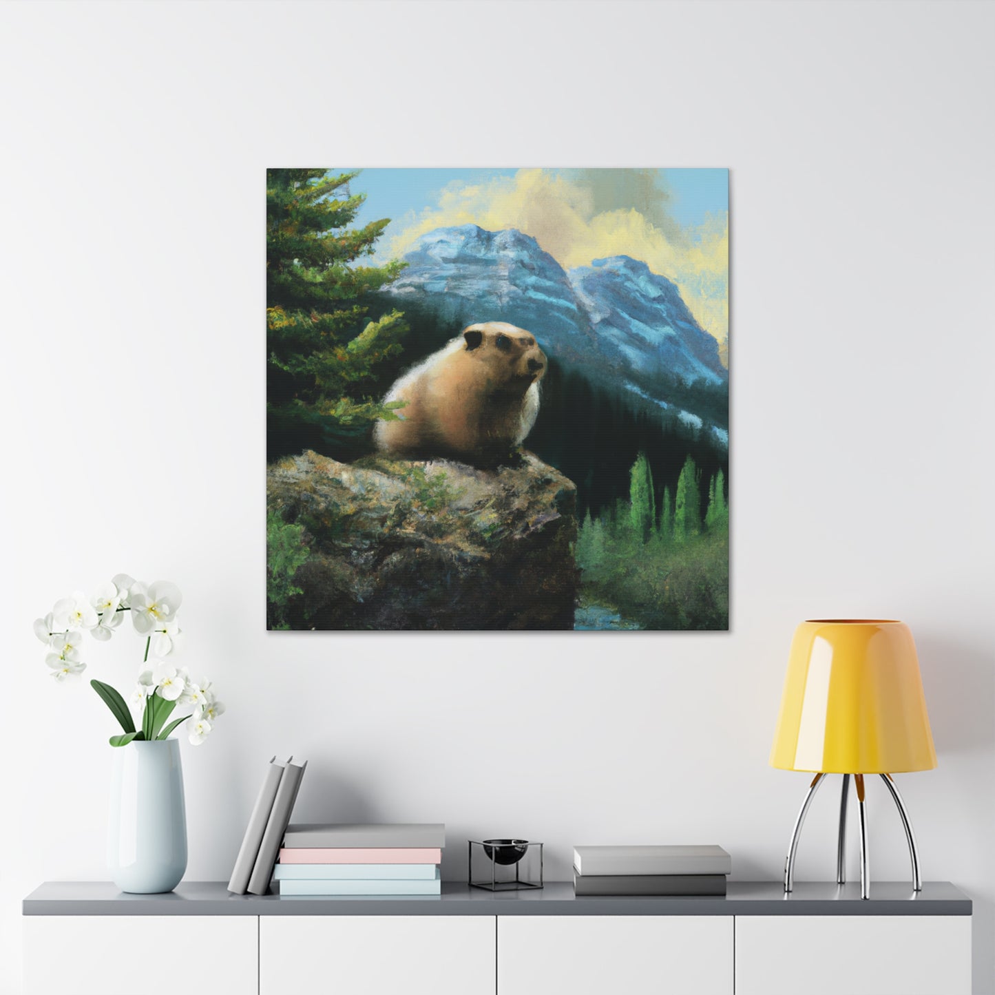 Marmot in Nature's Glow - Canvas