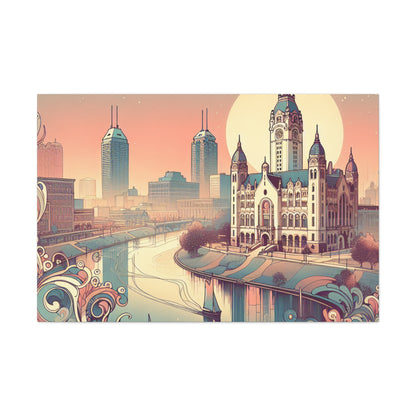 "Cityscape Serenade: Indianapolis" - Canvas