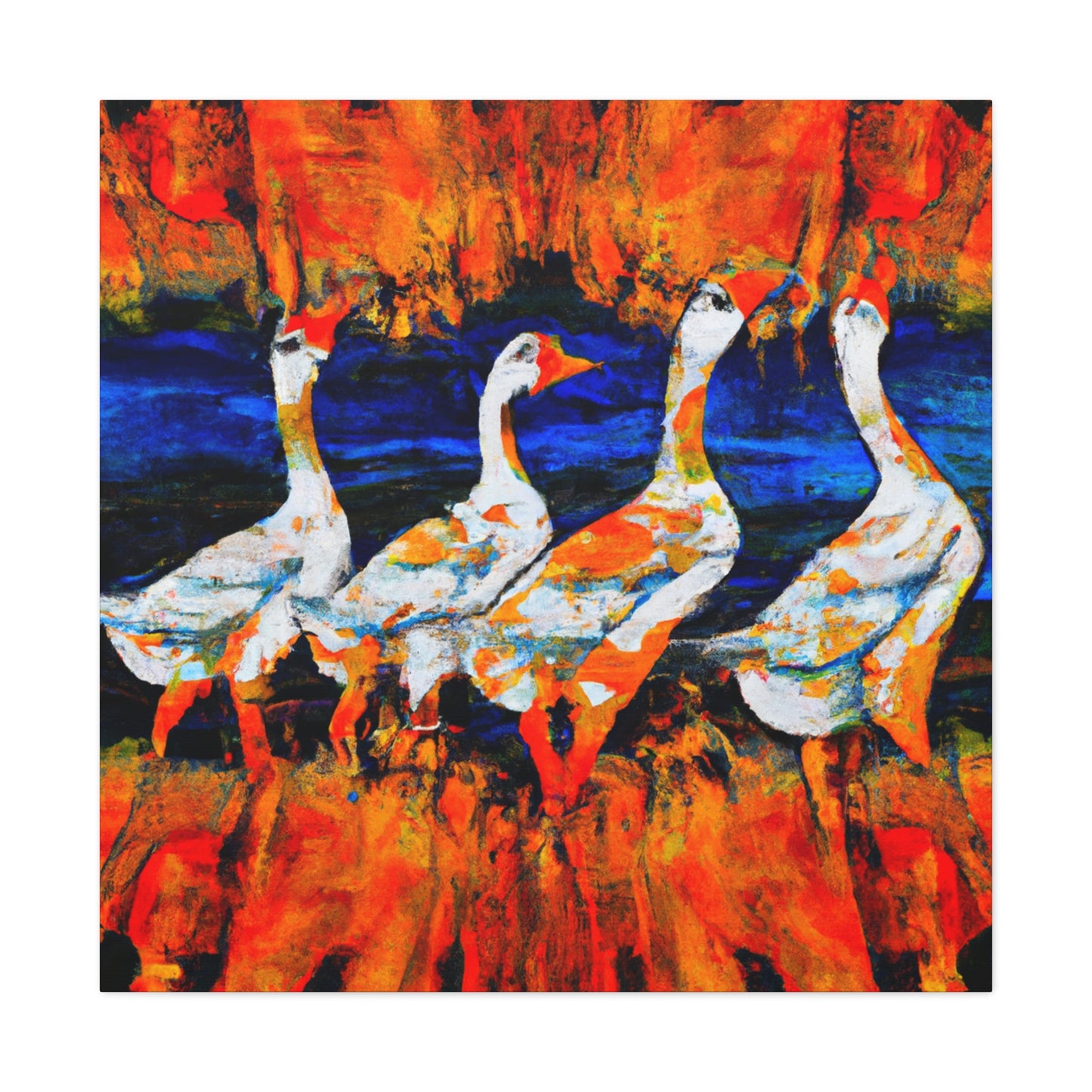 Geese in Flight Sky - Canvas