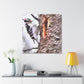 "Downy Woodpecker Impression" - Canvas