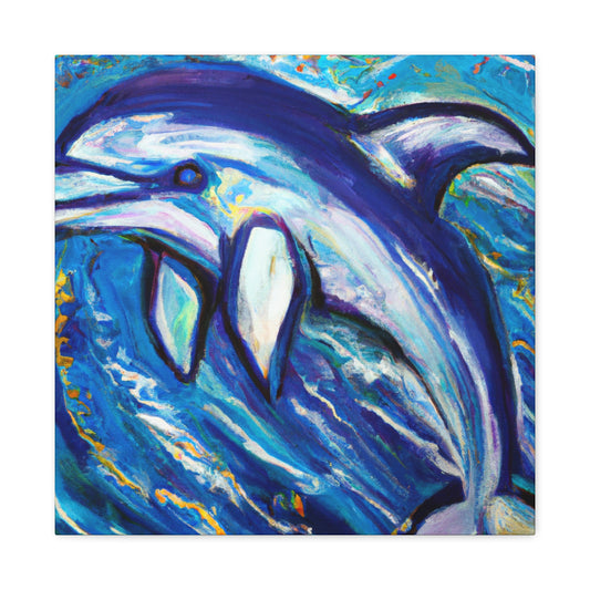 Dolphins in Expressionism - Canvas