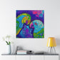 "Lovebirds in Fauvist Hues" - Canvas